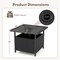 Costway Rattan Wicker Steel Side Table Outdoor Furniture Deck Garden Patio Pool Black/Gray/Brown